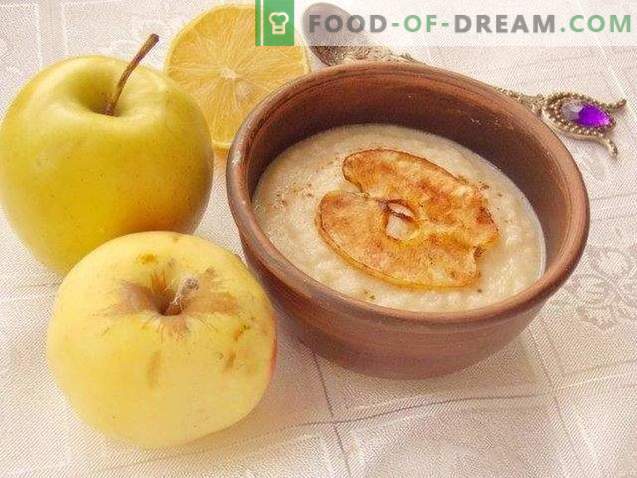 Desertna juha iz jabolk z jabolčnim čipsom