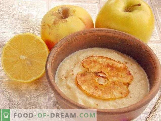 Desertna juha iz jabolk z jabolčnim čipsom