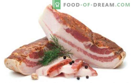 Seno salato - una vera prelibatezza di bacon! Ricette di cucina, snack e modi per servire la pancetta salata