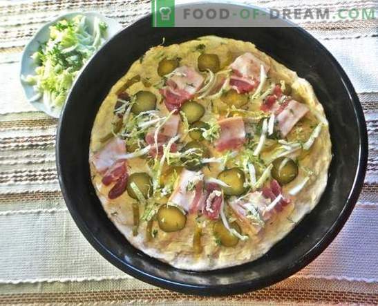 Pizza v pečici: recept s fotografijami. Italijansko testo, okusno nadev - domača pizza v pečici: foto-recept za korakom