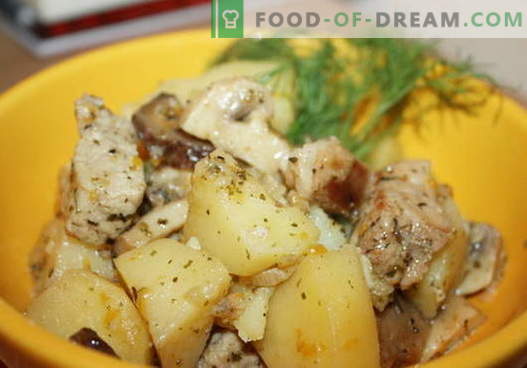Patatas guisadas con pollo - las mejores recetas. Cómo cocinar correctamente y sabroso cocinar las papas con pollo.