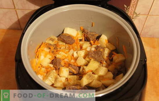 Krompir z mesom v počasnem štedilniku: počivajte! Recepti za kuhani krompir z mesom v počasnem štedilniku: preprost in zapleten