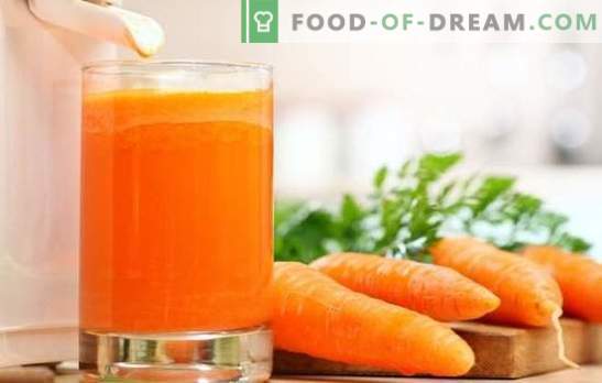 Korenčkov sok doma: trdni vitamini! Recepti naravnega soka korenja in koktajlov z njegovo udeležbo