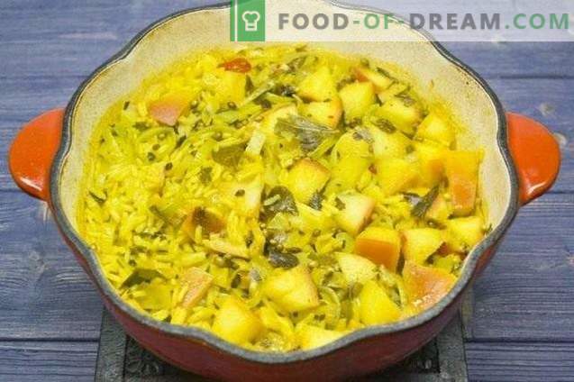Vegetarijanski curry riž z jabolki