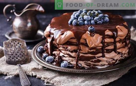 Čokoladna palačinka torta - poslastica iz ponve! Recepti preprostih in prazničnih čokoladnih kolačev z različnimi kremami