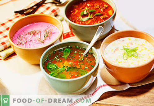Supe rece - retete dovedite. Cum să gătești supe delicioase cu cârnați sau hering
