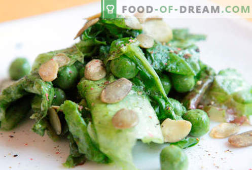 Solata z zelenim grahom - dokazani recepti. Kako kuhati solato z zelenim grahom.