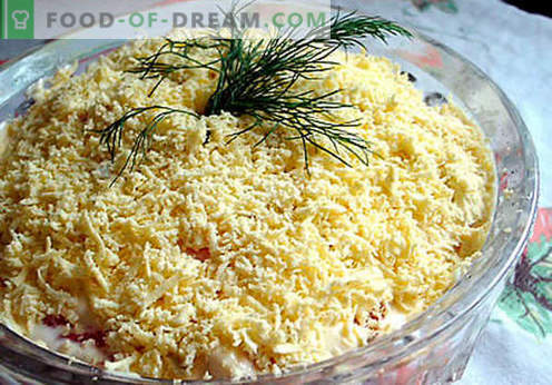 Solata s topljenim sirom - izbor najboljših receptov. Kako pravilno in okusno kuhano solato s topljenim sirom.