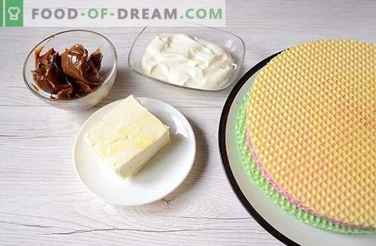 Вафли торта: чекор-по-чекор фото рецепт. Изработка на вафли торта од готови колачи со кондензирано млеко - едноставно и многу вкусно!