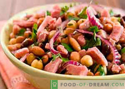 Pupiņu un šķiņķa salāti - labākās receptes. Kā pareizi un garšīgi pagatavot pupiņu salātus ar šķiņķi.