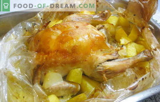 Piščanec v rokavu s krompirjem v pečici je super lahek! Recepti piščanca v rokavu s krompirjem v pečici in celimi kosi