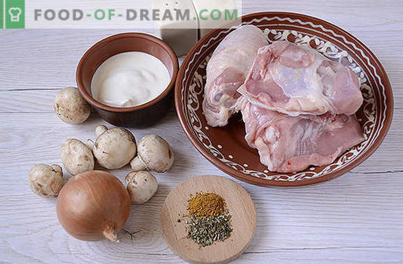 Piščančja obara z gobami: hranljiva in dišeča! Step-by-step avtorjev recept za hitro kuhanje piščanca z gobami v počasnem štedilniku