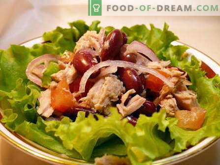 Bean salata - najboljši recepti. Kako pravilno in okusno kuhano solato z fižolom.