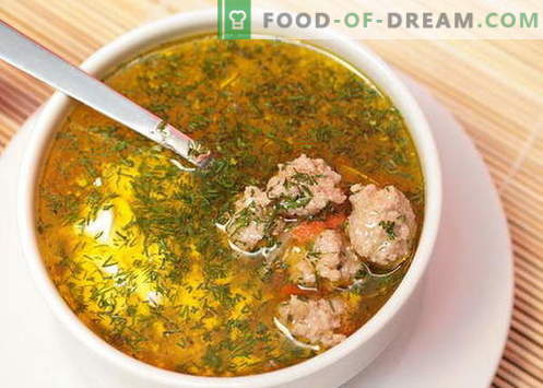 Mesna juha - najboljši recepti. Kako pravilno in kuhamo juho s mesnimi kroglicami.
