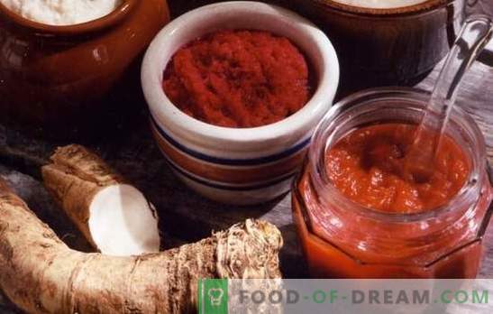 Adjika s hrenom - ostra korist na vaši mizi! Izbor najboljših receptov za kuhanje adzhike s hrenom