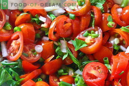 Najboljši recepti so paradižnikove solate. Kako pravilno in okusno kuhati solate iz paradižnika.