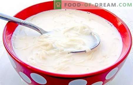 Mlečna juha - najboljši recepti, triki in značilnosti. Kako kuhati mlečno juho s testom, zelenjavo, sir