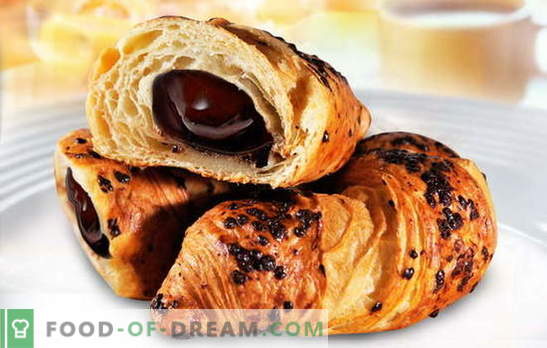 Croissants s čokolado - vsako jutro bo dobro! Najboljši recepti za rogljičke s čokolado iz domačega in kupljenega testa