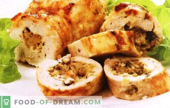 Piščančje pecivo z gobami in sirom - poskusite. Želite presenetiti - kuhajte piščančje zvitke z gobami in sirom