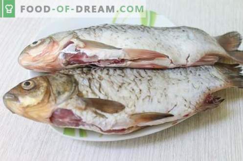 Dva izmed najbolj okusnih in hitrih receptov za kuhanje rečnih rib (crucian carp)