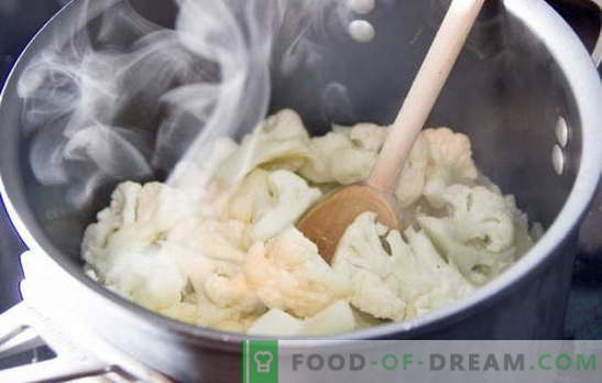 Колку да се готви карфиол: свежо и замрзнато. Различни методи и рецепти: како да се готви карфиол за различни јадења