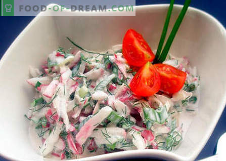 Radish salata - najboljši recepti. Kako pravilno in okusno kuhati redkev solato.