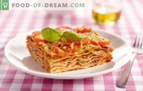 Klasična lazanja: recepti za italijanske jedi po korakih. Skrivnosti kuhanja, možnosti in recepti za klasično lazanjo po korakih