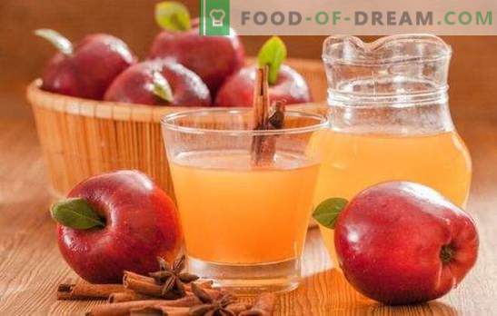 Jabolčni sok za zimo doma: ne zamenjajte tehnologije! Klasične in miksovye variacije tega jabolčnega soka za zimo