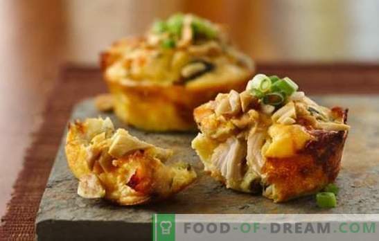 Piščančji muffini - sočni patties! Izvirni recepti za piščančje muffine za praznično in vsakodnevno mizo