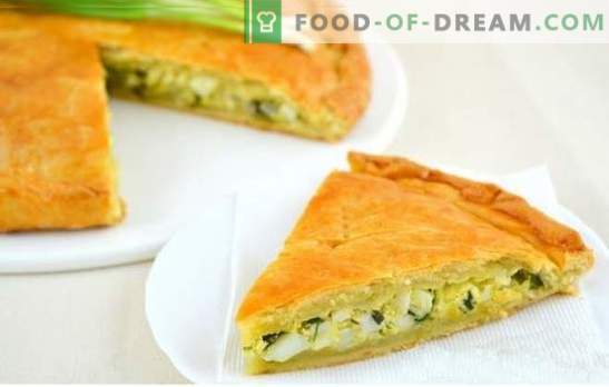 Jellied pie s zeleno čebulo in jajce - recepti za izdelavo dišečih peciv! Skrivnosti kuhanja želatine pito z zeleno čebulo in jajce