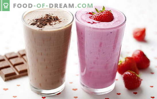 Recept za milkshake doma: z jagodami, sadjem, čokolado, oreški. Najboljši milkshakes so tu!