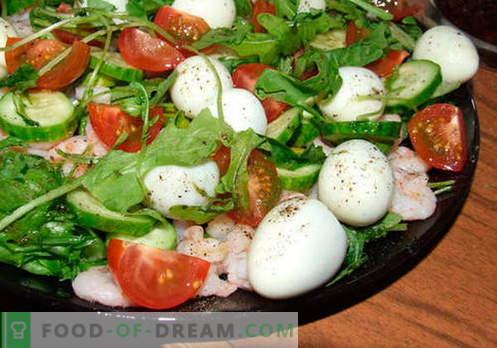 Salata z jajci - izbor najboljših receptov. Kako pravilno in okusno kuhati solato s prepeličnimi jajci.