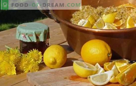 Löwenzahnmarmelade mit Zitrone - eine nützliche Süße! Varianten von Löwenzahnmarmelade mit Zitrone, Mandarine, Minze, Apfel, Granatapfel