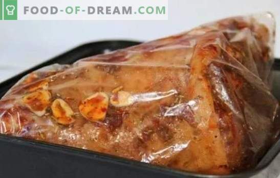Svinjska stežka, pečena v pečici v rokavu - zamenjava klobase. V pečici pečemo svinjski člen, na pivu, z zelenjavo