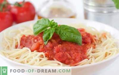 Tomato sauce for spaghetti - the best way to diversify a simple dish. A selection of the best recipes for tomato sauce for spaghetti