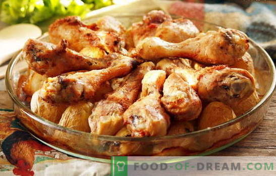 Piščančje krače s krompirjem v pečici so najljubši recepti. Kuhanje piščančjih palčk s krompirjem v pečici na različne načine
