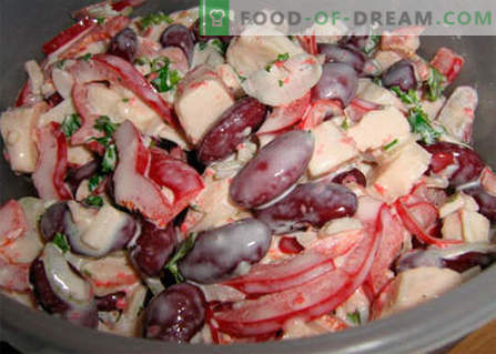 Solata z fižolom in rakovimi palicami - najboljši recepti. Kako pravilno in okusno pripraviti solato iz fižola in rakovice.