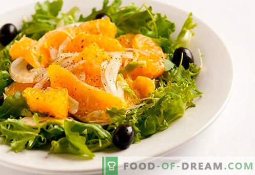 Oranžna solata - dokazani recepti. Kako kuhati solato s pomarančami.