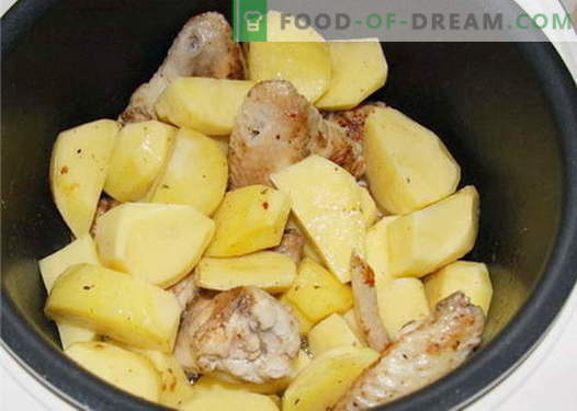 Piščanec s krompirjem v počasnem štedilniku - najboljši recepti. Kako pravilno in okusno kuhati v počasnem štedilniku s krompirjem.