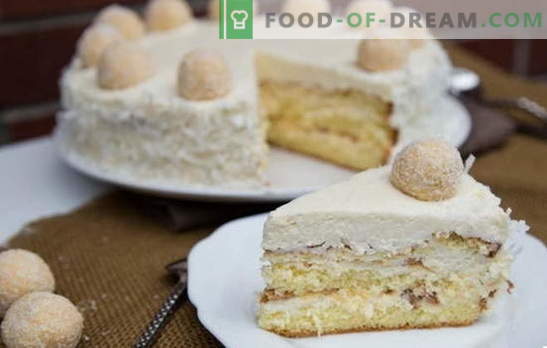 Amazing Raffaello cake: recepti doma. Vse skrivnosti in prefinjenosti izdelovanja tort Raffaello doma