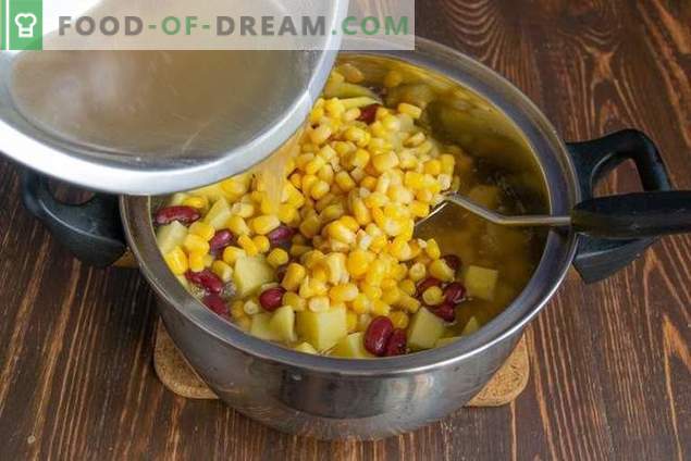 Mexicaanse soep met maïs en bonen - eenvoudig en betaalbaar