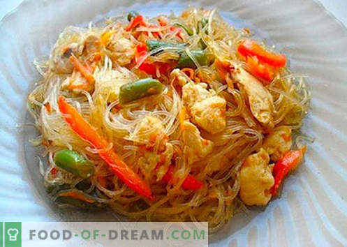 Macarrão de arroz - as melhores receitas. Como cozinhar corretamente e saboroso macarrão de arroz em casa.