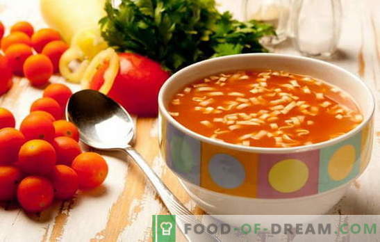 Kuhanje juh z nizko vsebnostjo maščob - recepti iz različnih izdelkov za različne porcije. Juhe z nizko vsebnostjo maščob: zelenjava, ribe, s štruklji