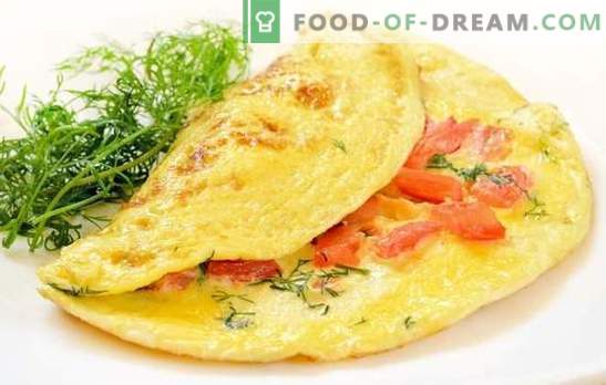 Omlet s paradižnikom: tradicionalni zajtrk. Bogati in dietetični omleti s paradižniki, sirom, gobami, šunko, pito