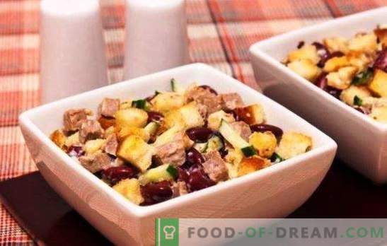 Solate s fižolom in sirom - hranljivo in hranljivo! Recepti za vsakodnevne in praznične solate s fižolom in sirom