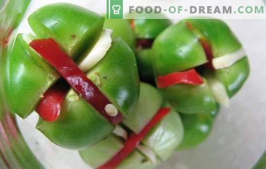 Zeleni paradižnik s česnom - lahko ga okusite! Pobiranje zelenih paradižnikov s česnom na različne načine