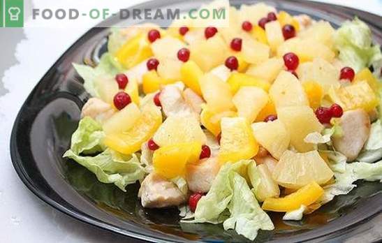Solata z ananasom in šunko: za dopust s pridihom eksotičnosti. Recepti harmoničnih kombinacij v solati z ananasom in šunko