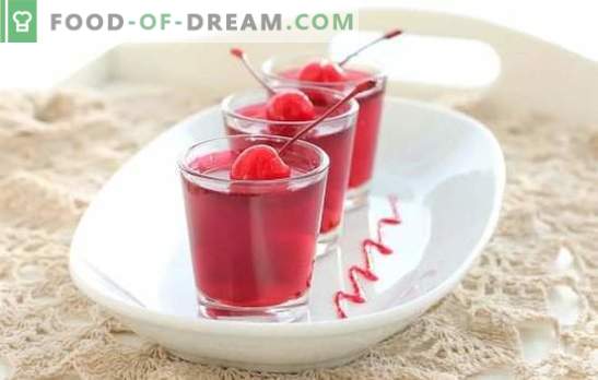 Cherry jelly: recepti za hitre sladice, priprave na zimo. Tehnologija izdelave češnjevega želeja z zgoščevalci in brez želatine