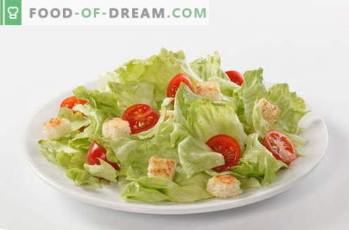 Caesar Salad - pravi recepti in sestavine. Kako kuhati omako (preliv) za solato 
