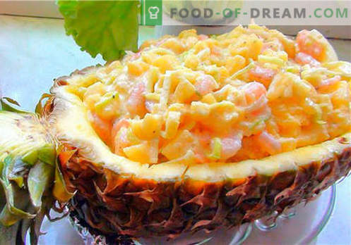 Rakasta solata z ananasom - najboljši recepti. Kako pravilno in okusno kuhati rakovico solato z ananasom.